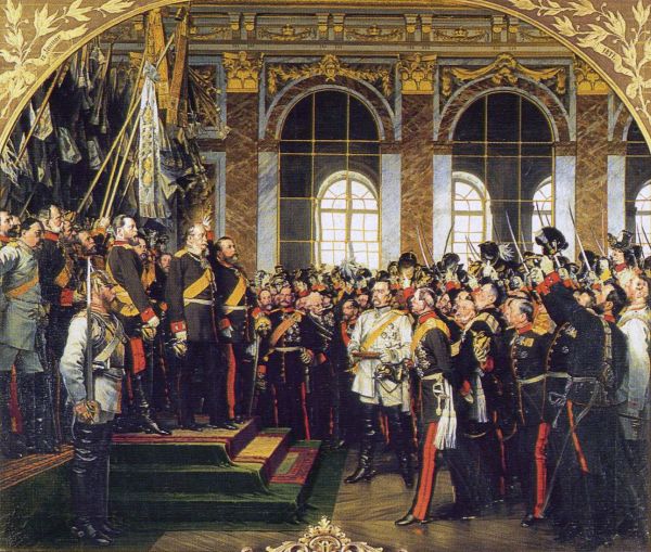 Ausrufung des preussischen Koenigs Wilhelm zum deutschen Kaiser im Spiegelsaal von Versailles