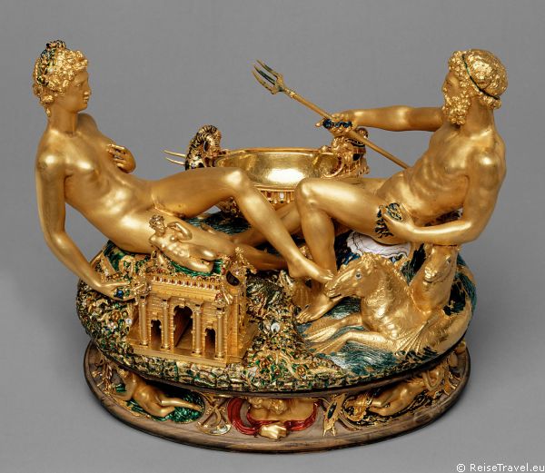 Saliera Salzfassl Skulptur Gold
