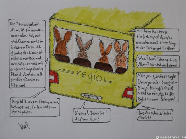 Regio Bus Kaef Comics Familie Hase im Stubaital by ReiseTravel.eu